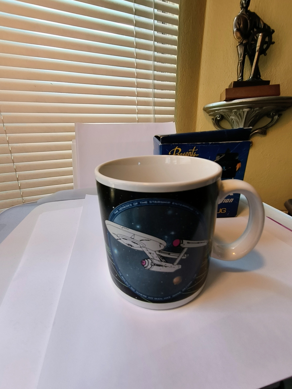 1991 Star Trek Coffee Cup With Box Ceramic Undamaged